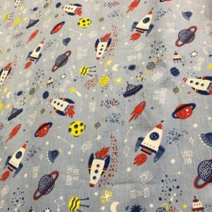 Παιδική παπλωματοθήκη μονή μπλε με πύραυλους και πλανήτες