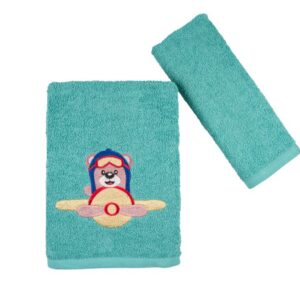 Παιδικό σετ πετσέτες Bear & Airplane
