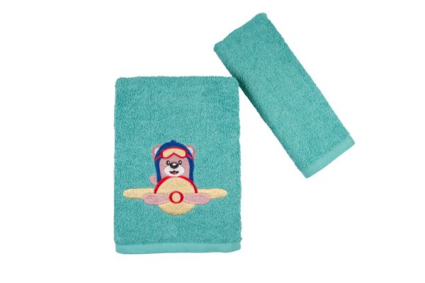 Παιδικό σετ πετσέτες Bear & Airplane